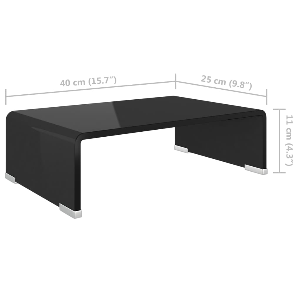 TV-meubel/monitorverhoger 120x30x13 cm glas