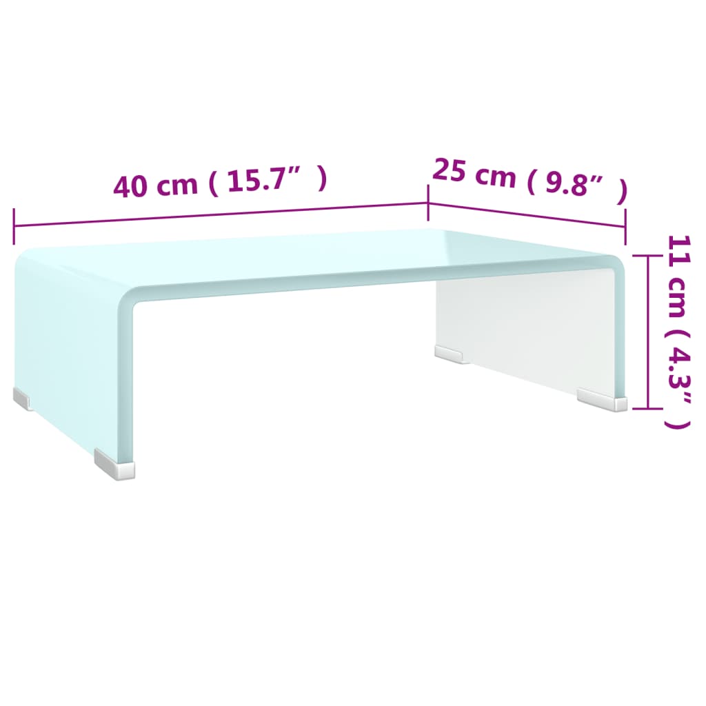 TV-meubel/monitorverhoger 120x30x13 cm glas