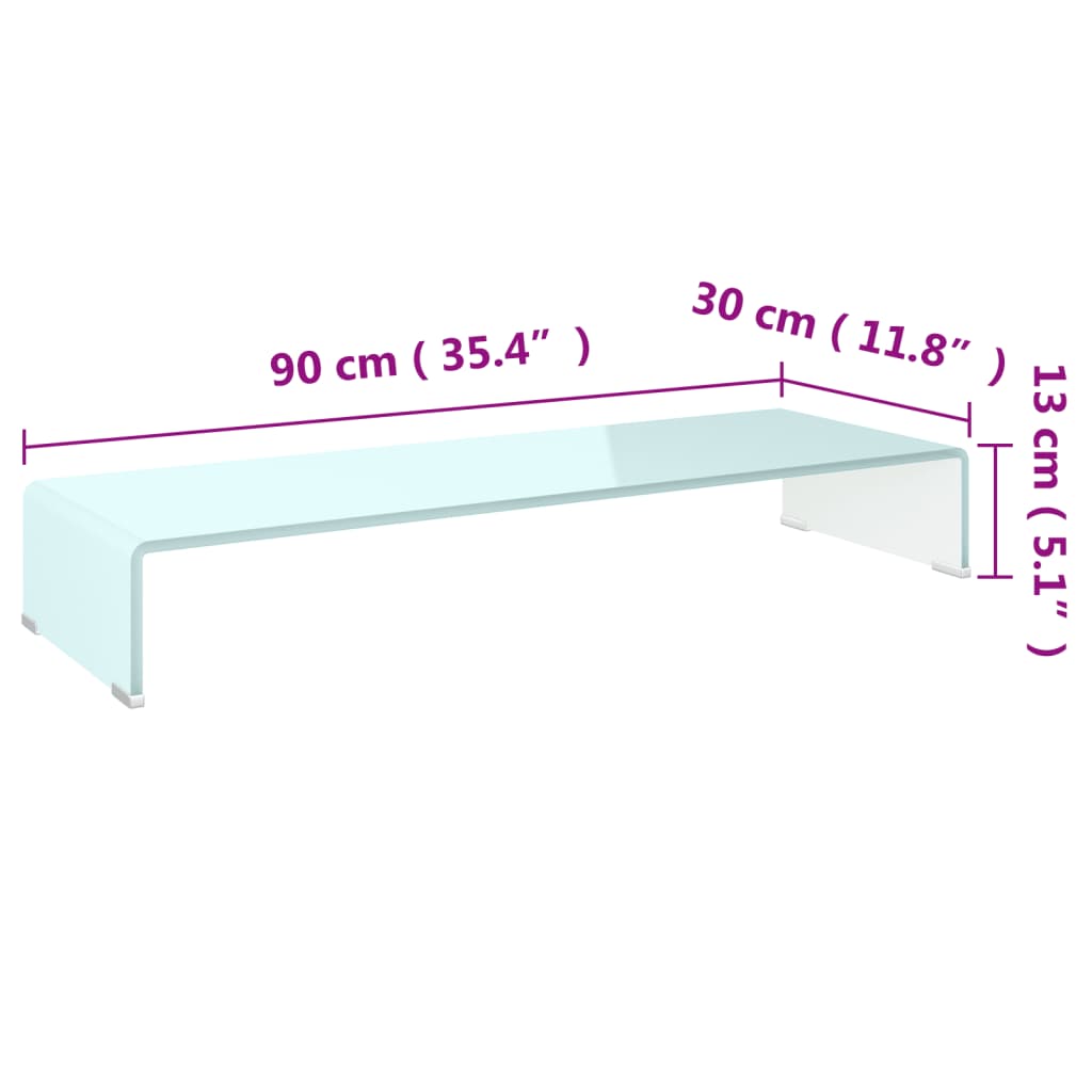 TV-meubel/monitorverhoger 120x30x13 cm glas