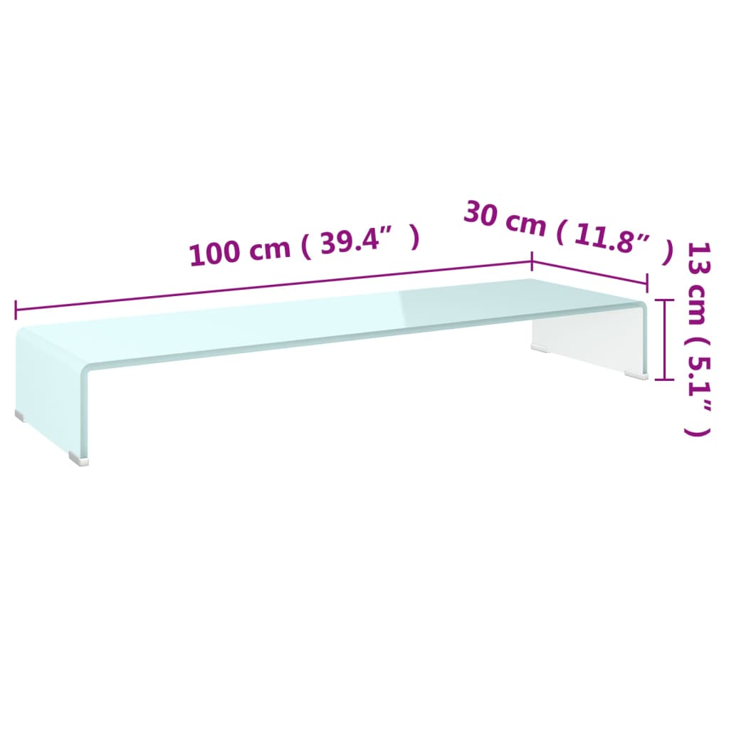 TV-meubel/monitorverhoger 120x30x13 cm glas