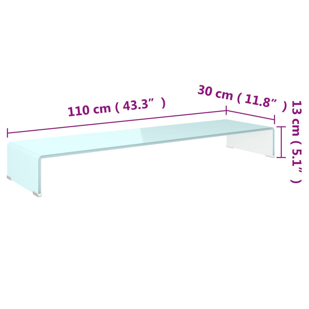 TV-meubel/monitorverhoger 120x30x13 cm glas