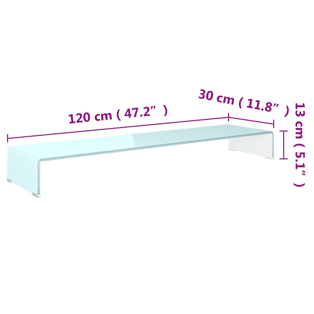 TV-meubel/monitorverhoger 120x30x13 cm glas