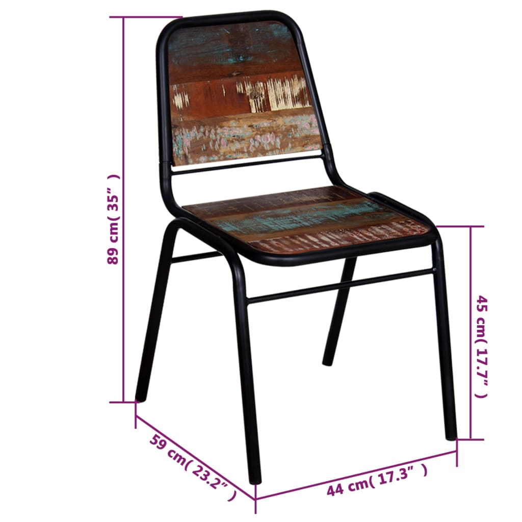 Eetkamerstoelen 6 st massief gerecycled hout