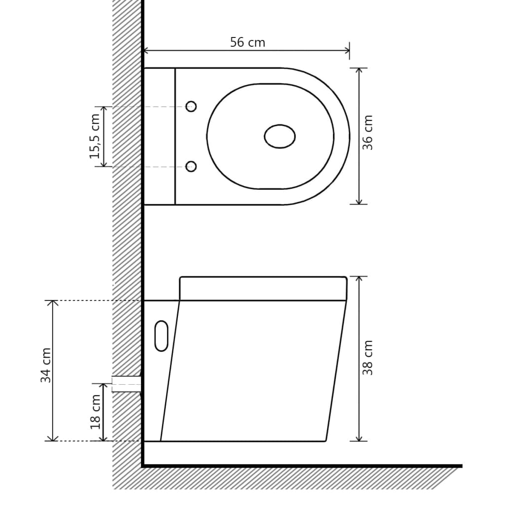 Hangend toilet keramiek