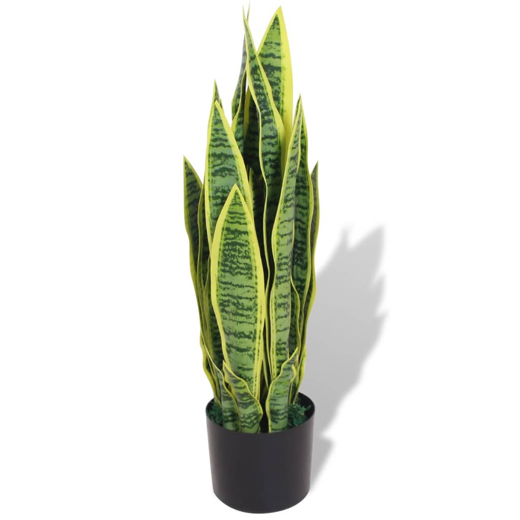 Kunst sanseveria plant met pot 90 cm groen