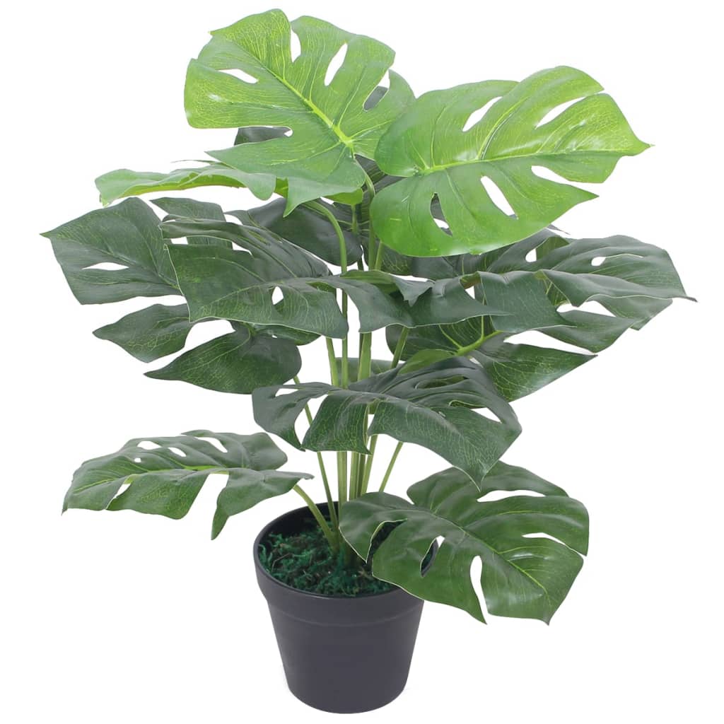 Kunstplant met pot monstera 45 cm groen