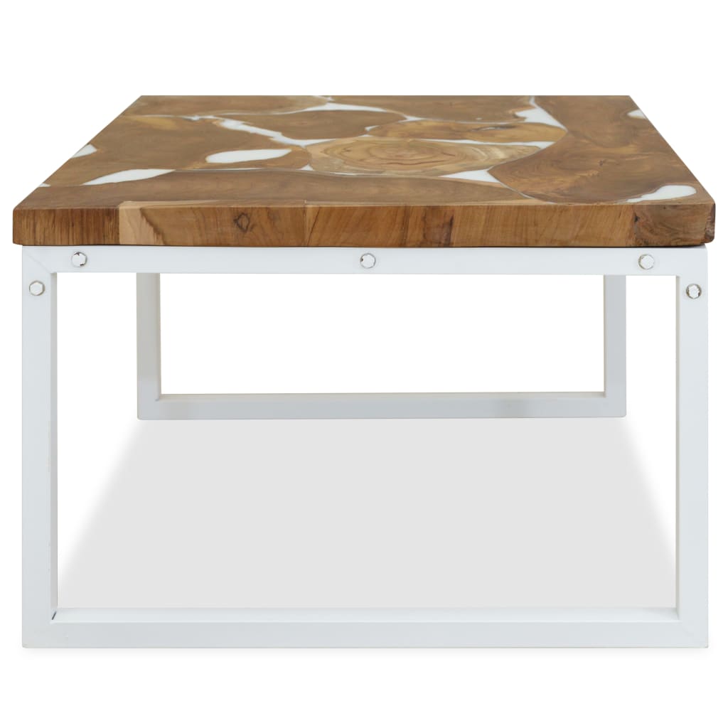 Salontafel 60x60x40 cm teakhout en hars