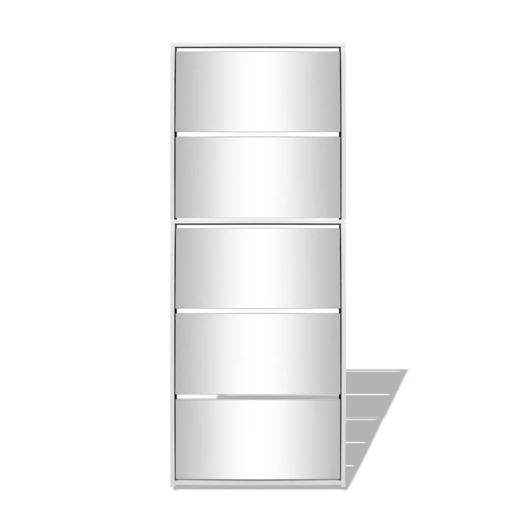 Schoenenkast met spiegel 5-laags 63x17x169,5 cm