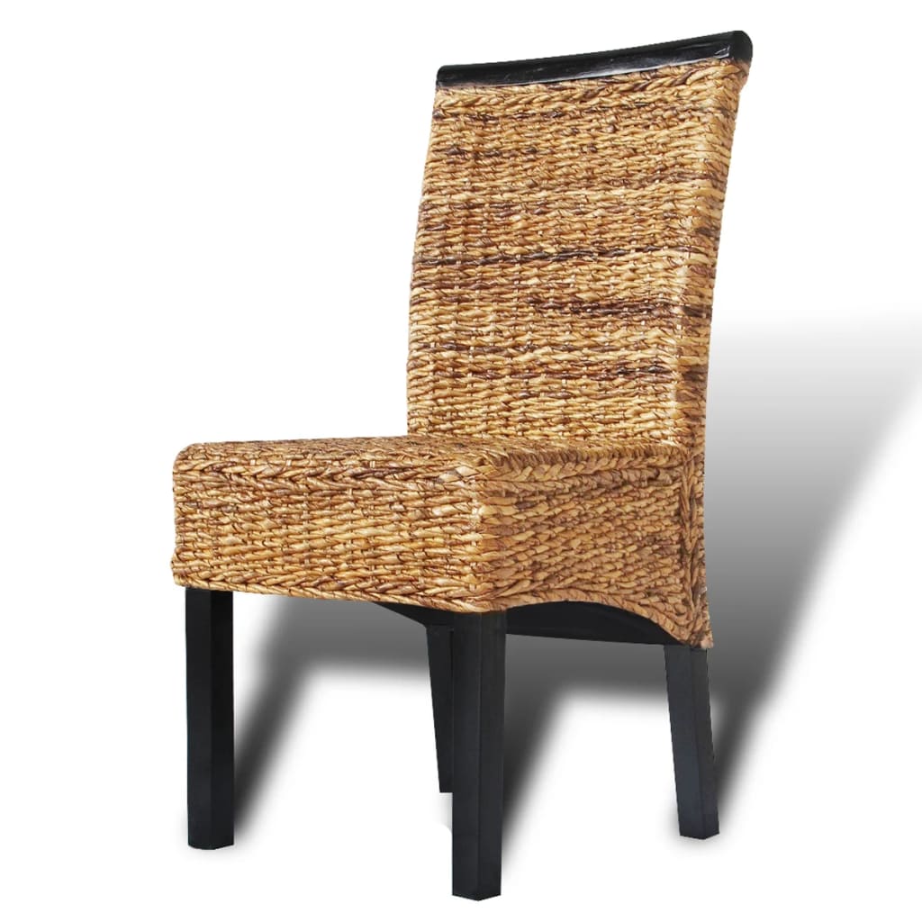 Eetkamerstoelen 6 st abaca en massief mangohout