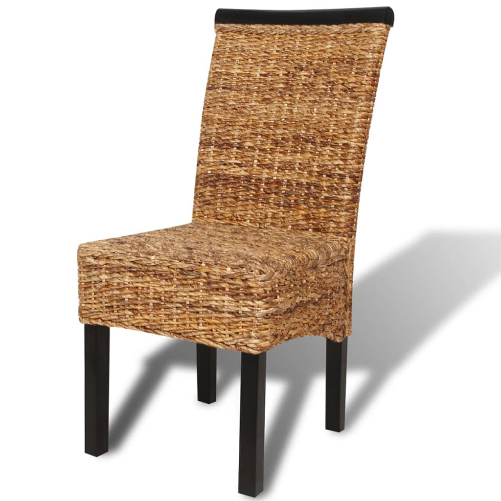 Eetkamerstoelen 6 st abaca en massief mangohout