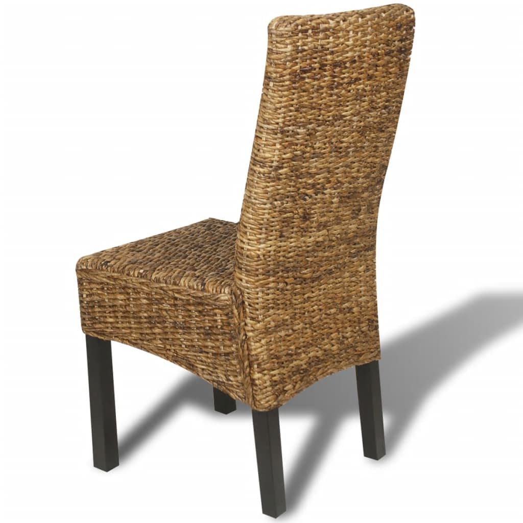 Eetkamerstoelen 2 st abaca en massief mangohout