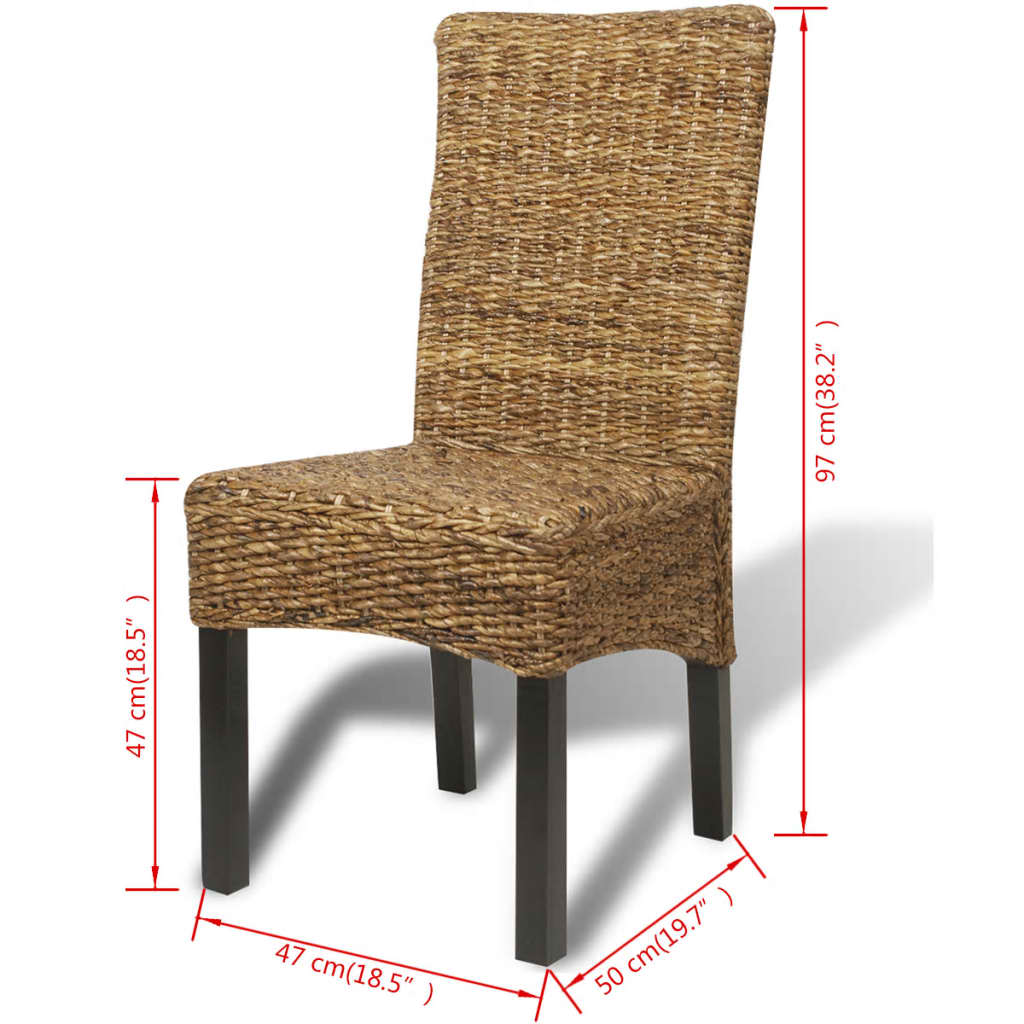 Eetkamerstoelen 2 st abaca en massief mangohout