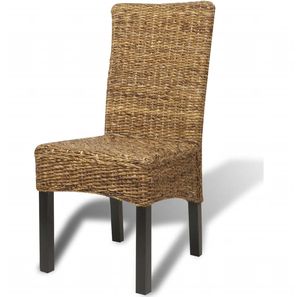 Eetkamerstoelen 2 st abaca en massief mangohout