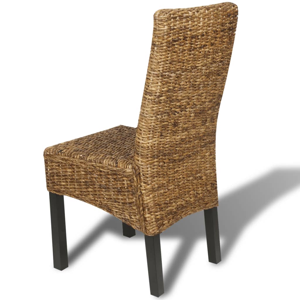 Eetkamerstoelen 2 st abaca en massief mangohout