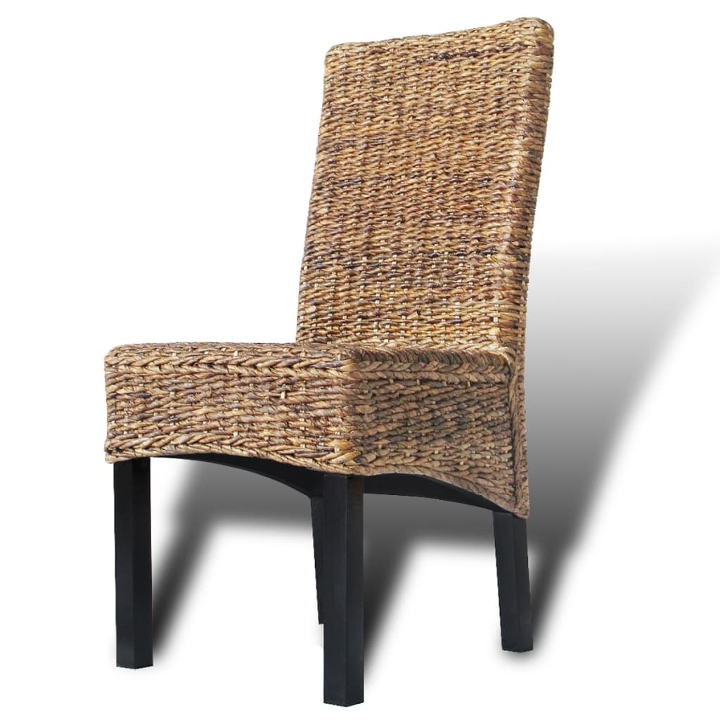 Eetkamerstoelen 2 st abaca en massief mangohout