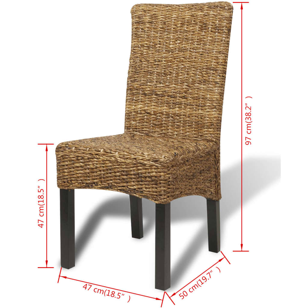 Eetkamerstoelen 2 st abaca en massief mangohout