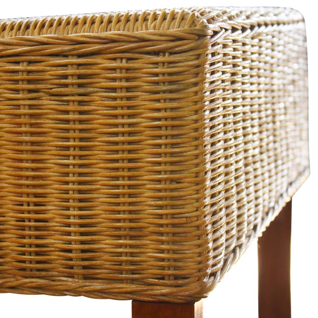 Eetkamerstoelen 6 st natuurlijk rattan bruin