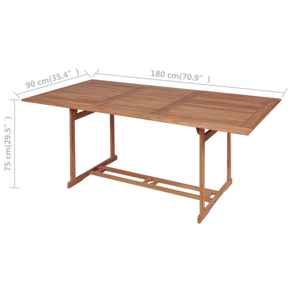 Tuintafel 150x90x75 cm massief teakhout