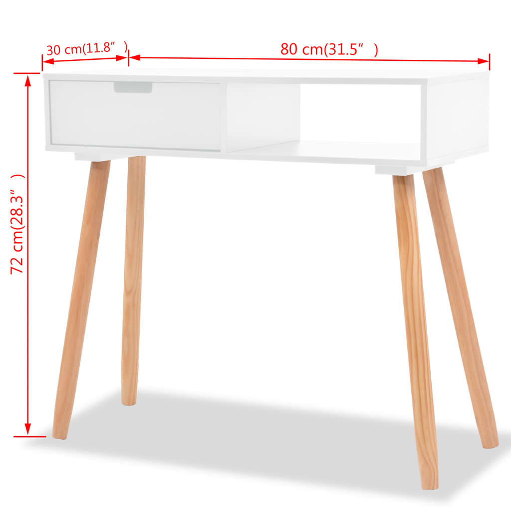 Wandtafel 80x30x72 cm massief grenenhout