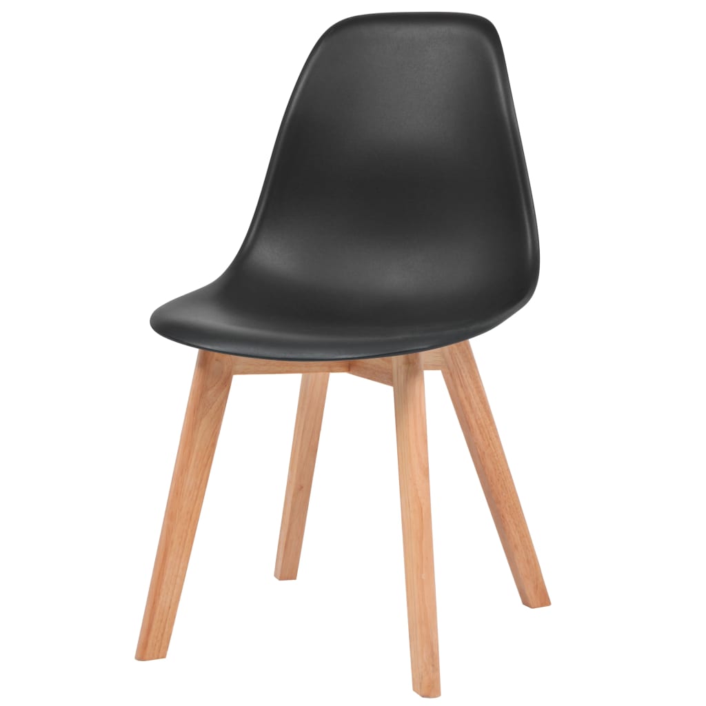 Eetkamerstoelen 4 st kunststof zwart