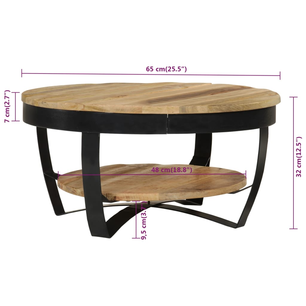 Salontafel Ø 68x43 cm massief gerecycled hout