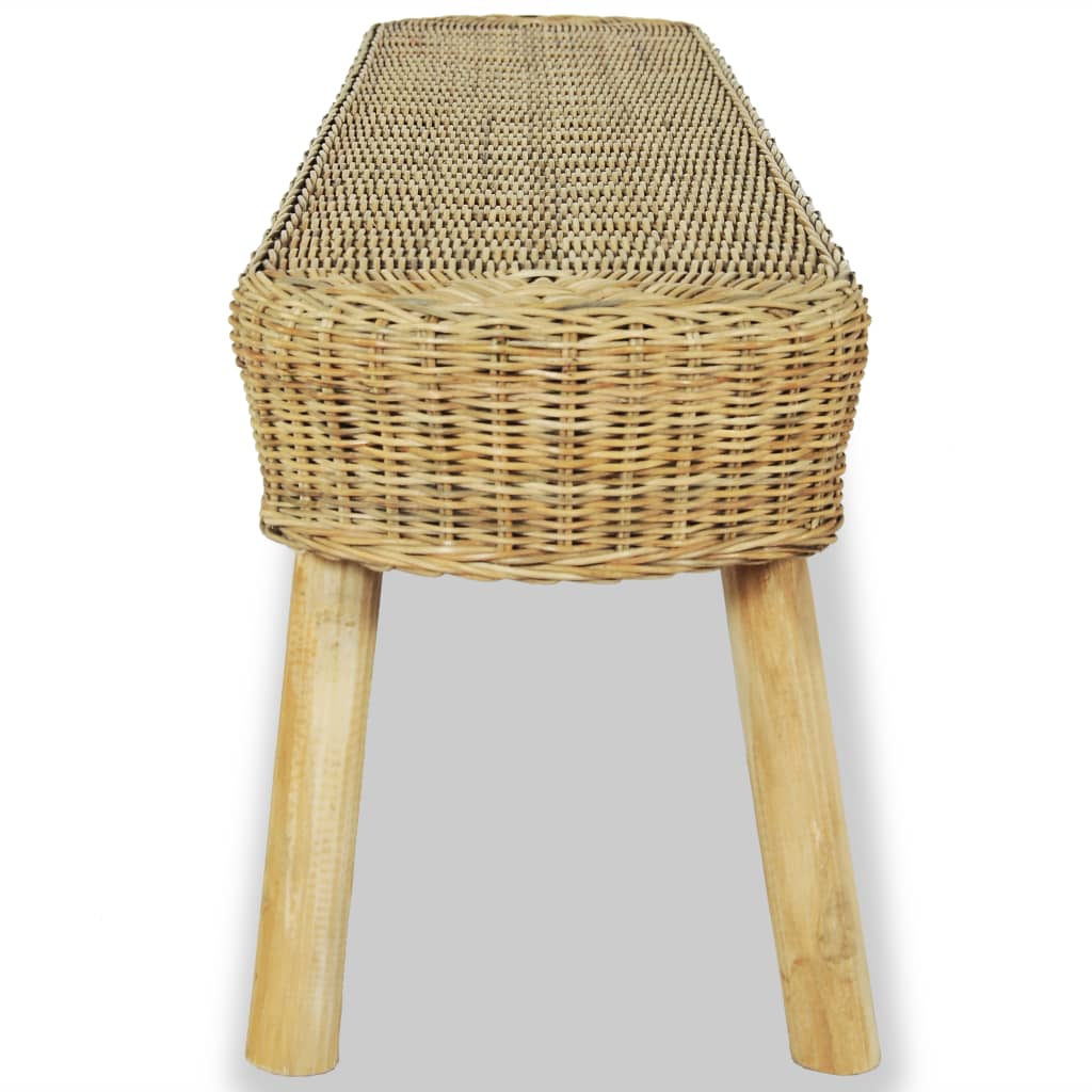 Halbankje 110x35x45 cm natuurlijk rattan