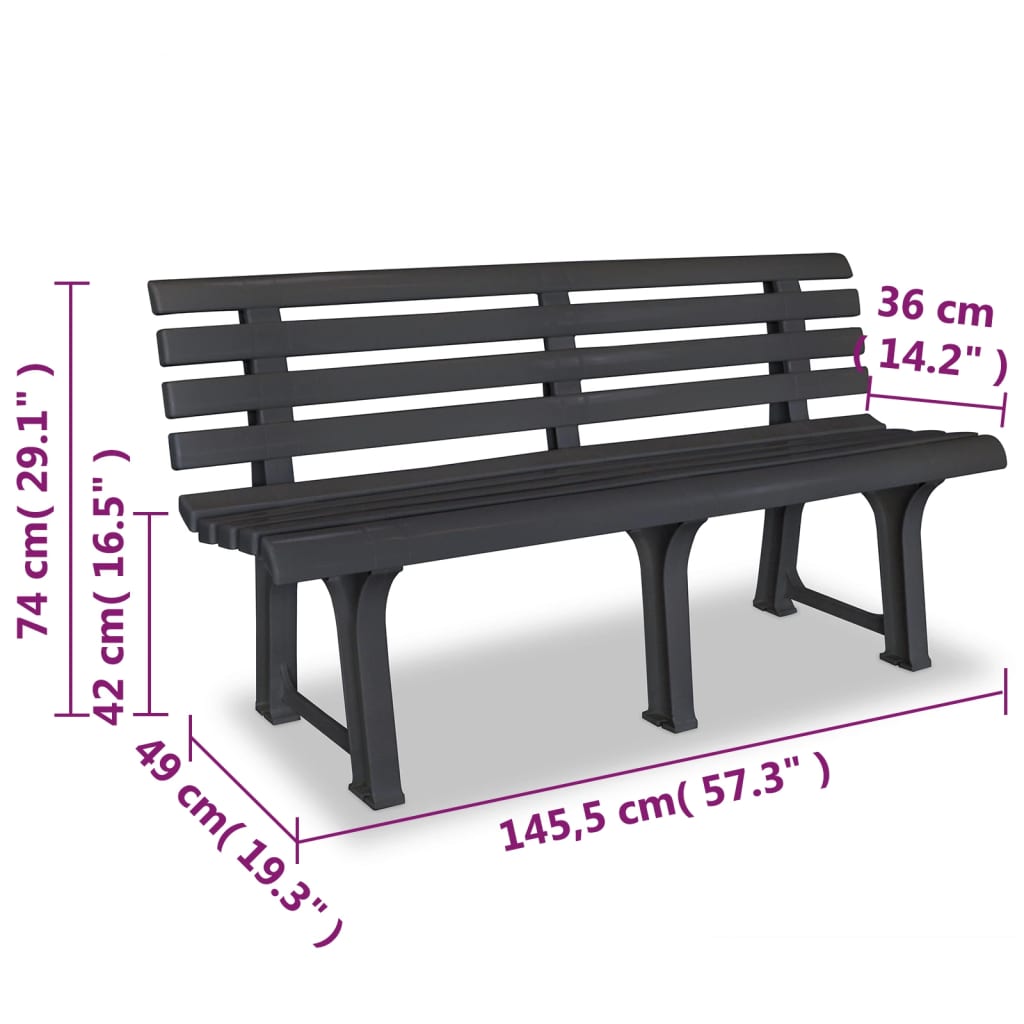 vidaXl Tuinbank 145,5 cm kunststof