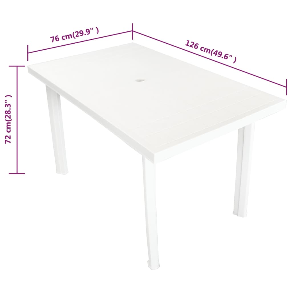 Tuintafel 126x76x72 cm kunststof