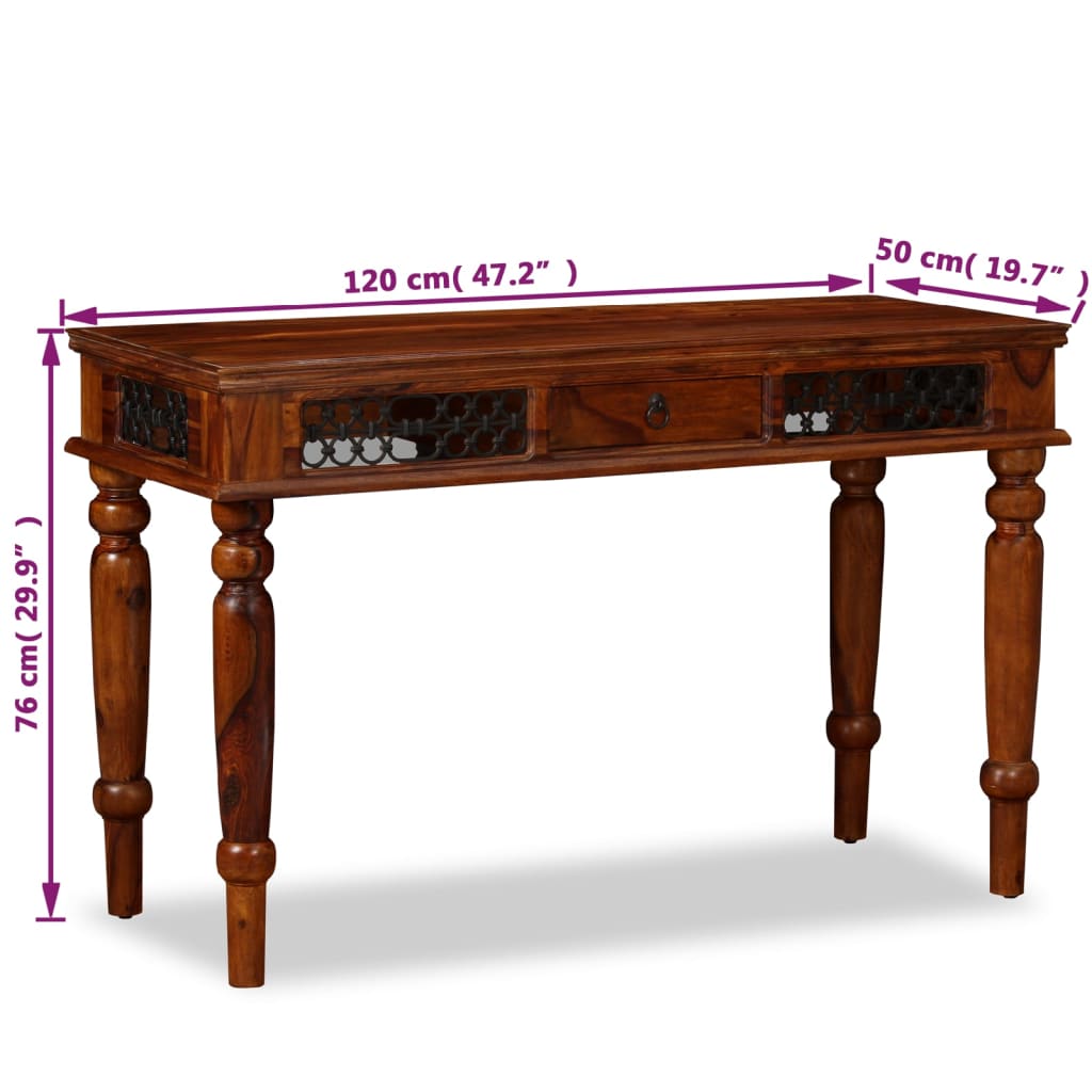 Bureau met lade 110x50x76 cm massief acaciahout