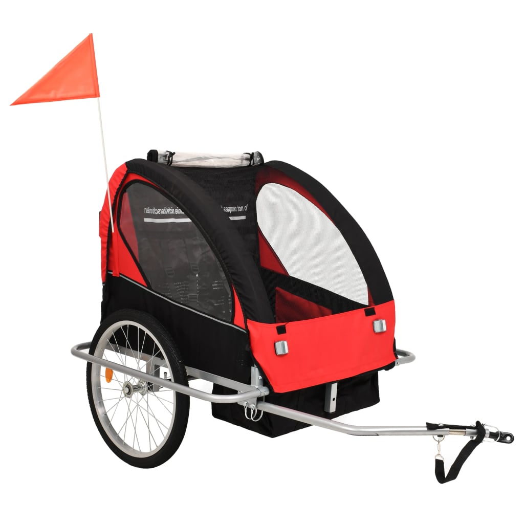 Fietstrailer kinderwagen 2-in-1 blauw