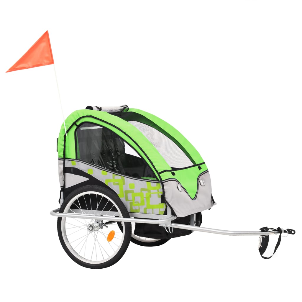 Fietstrailer kinderwagen 2-in-1 blauw