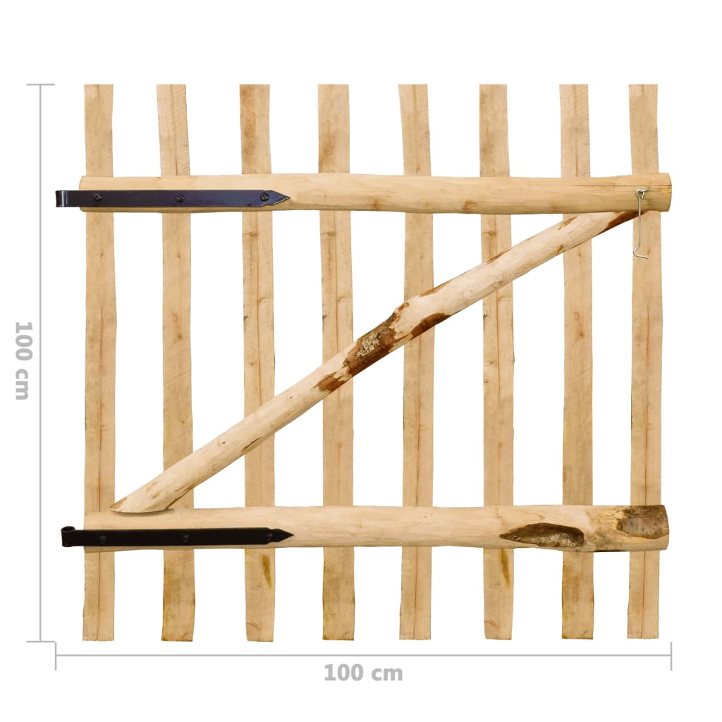 Poort enkel 100x120 cm hazelaarhout