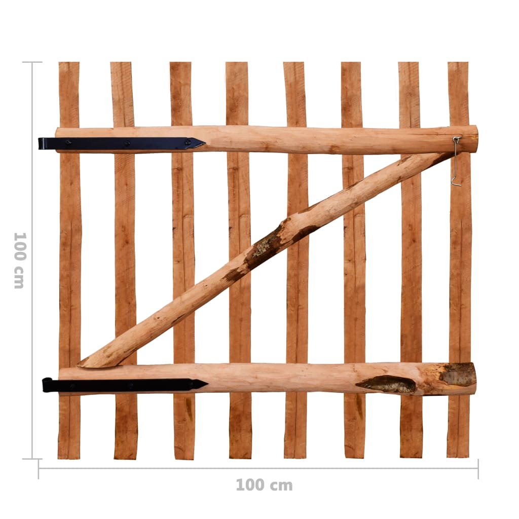 Poort enkel 100x90 cm geïmpregneerd hazelaarhout