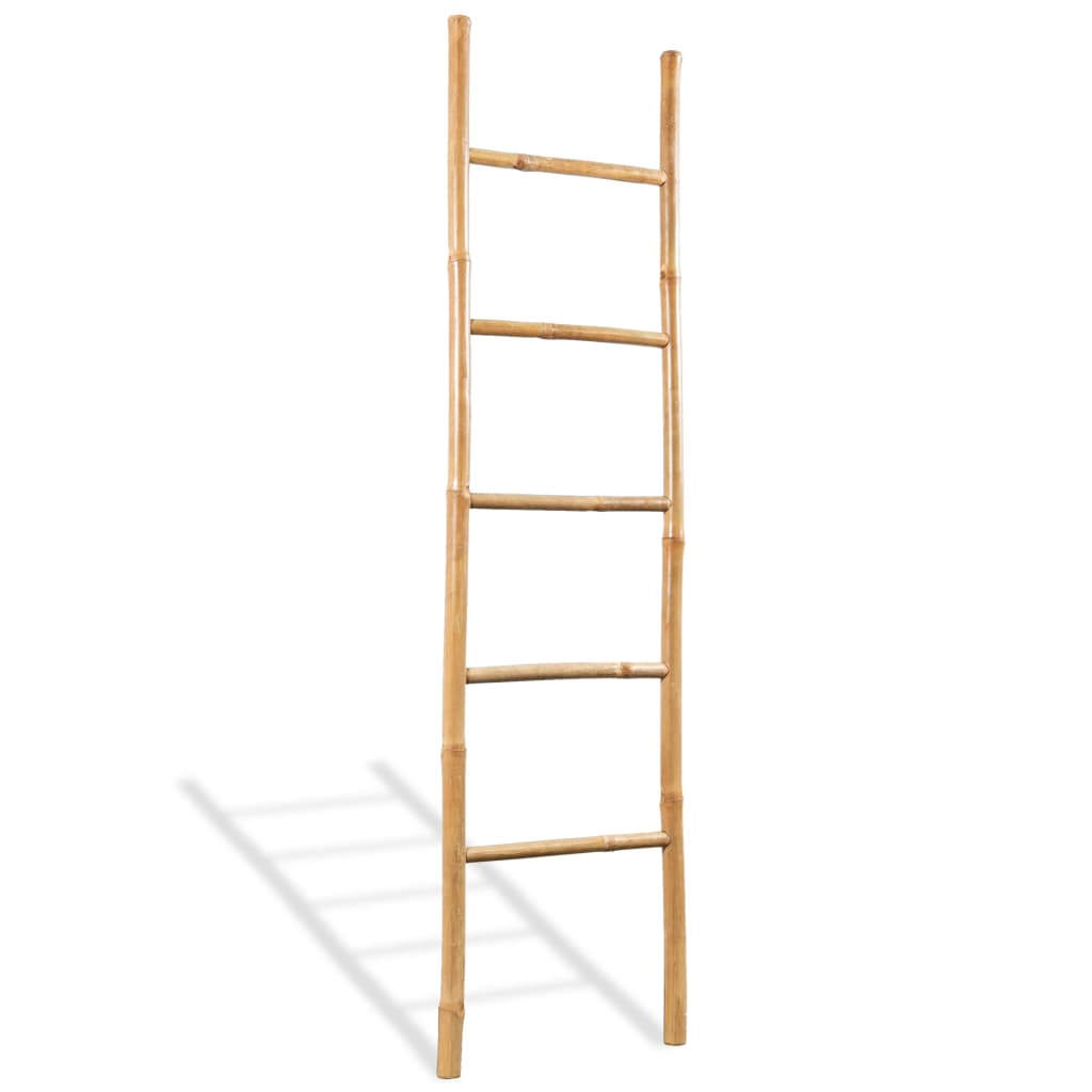 Handdoekenladder met 6 sporten bamboe