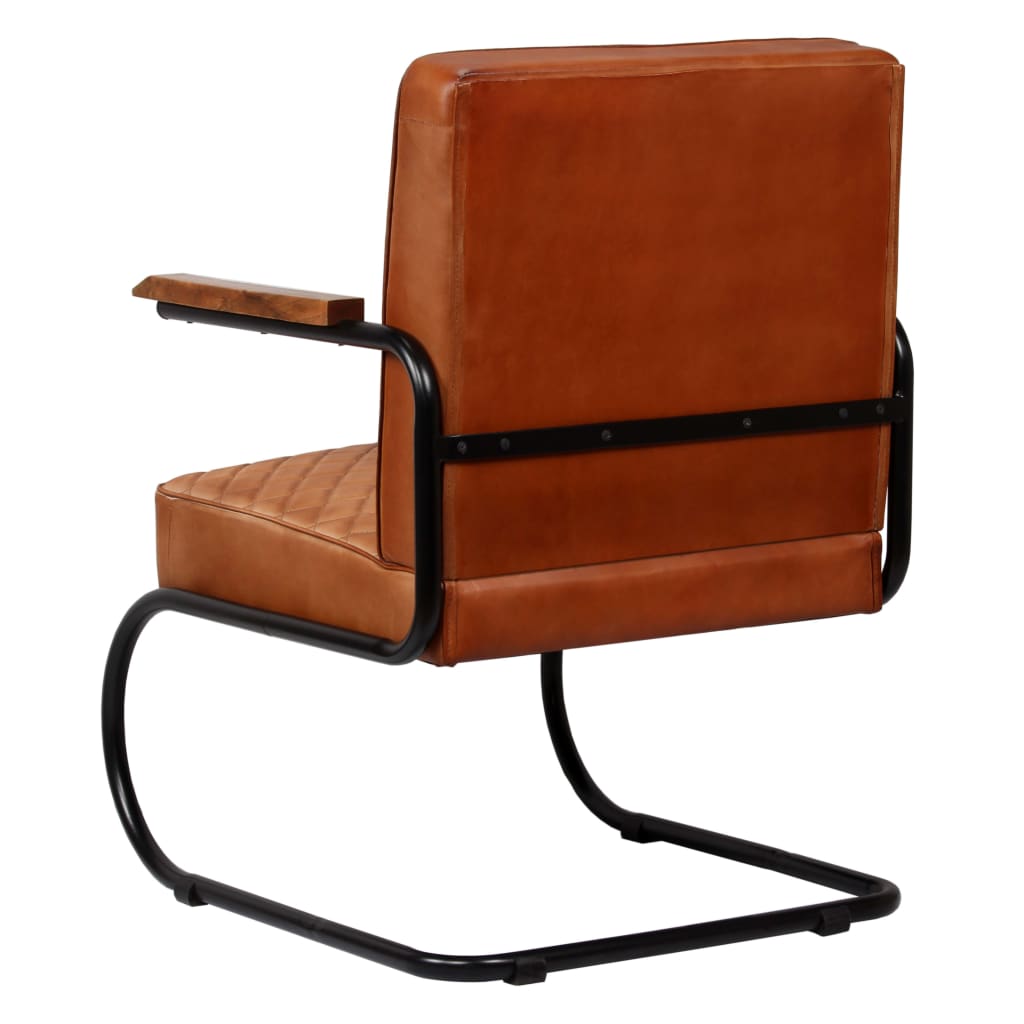 Fauteuil echt leer grijs