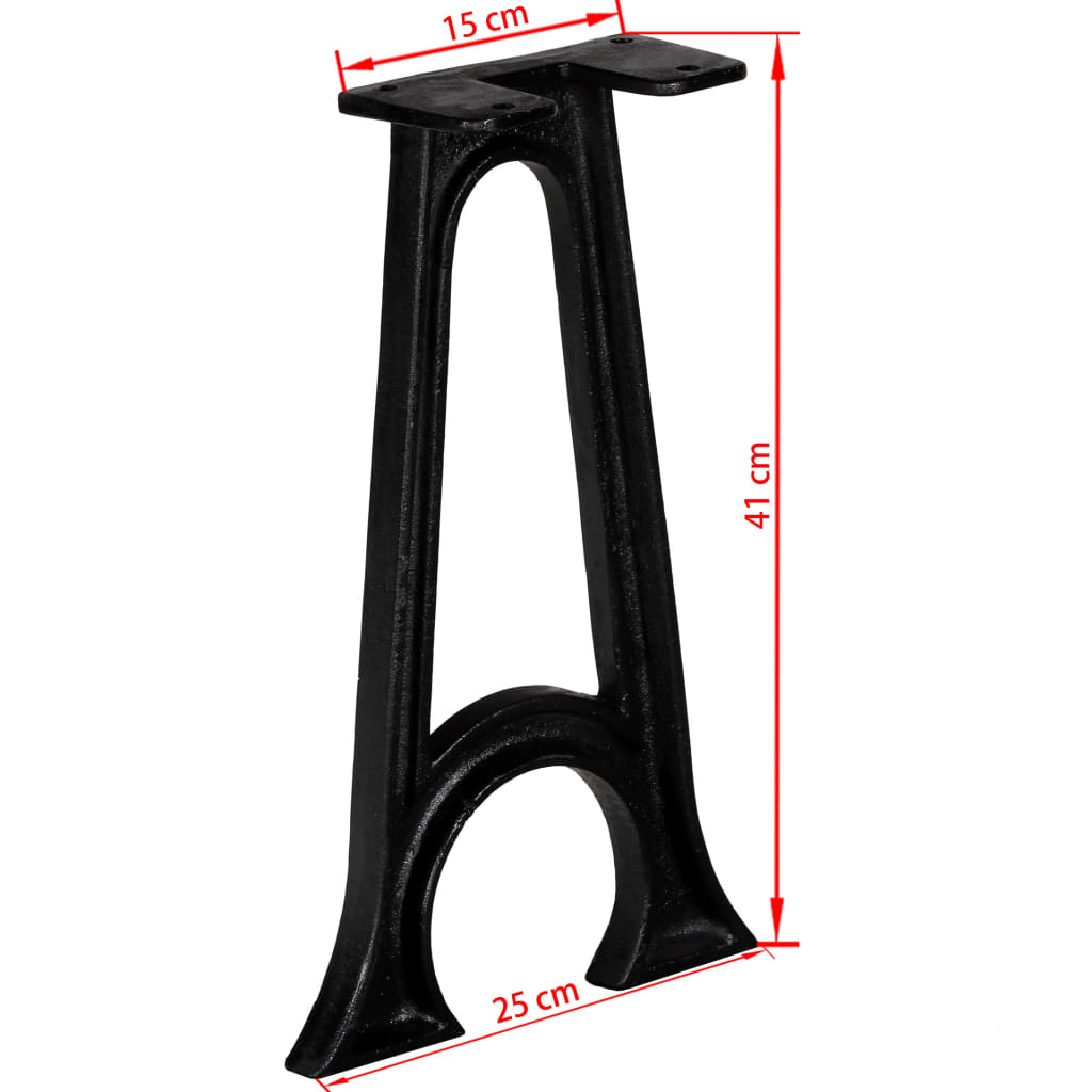 Salontafelpoten 2 st O-frame gietijzer