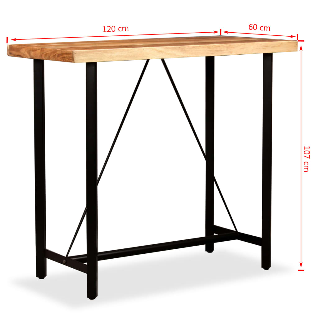 Bartafel 150x70x107 cm massief acaciahout