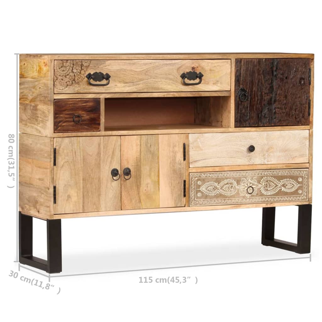 Dressoir 115x30x80 cm massief sheeshamhout