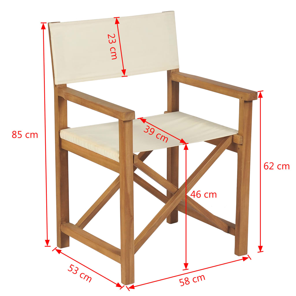 Regisseursstoelen inklapbaar 2 st massief teakhout