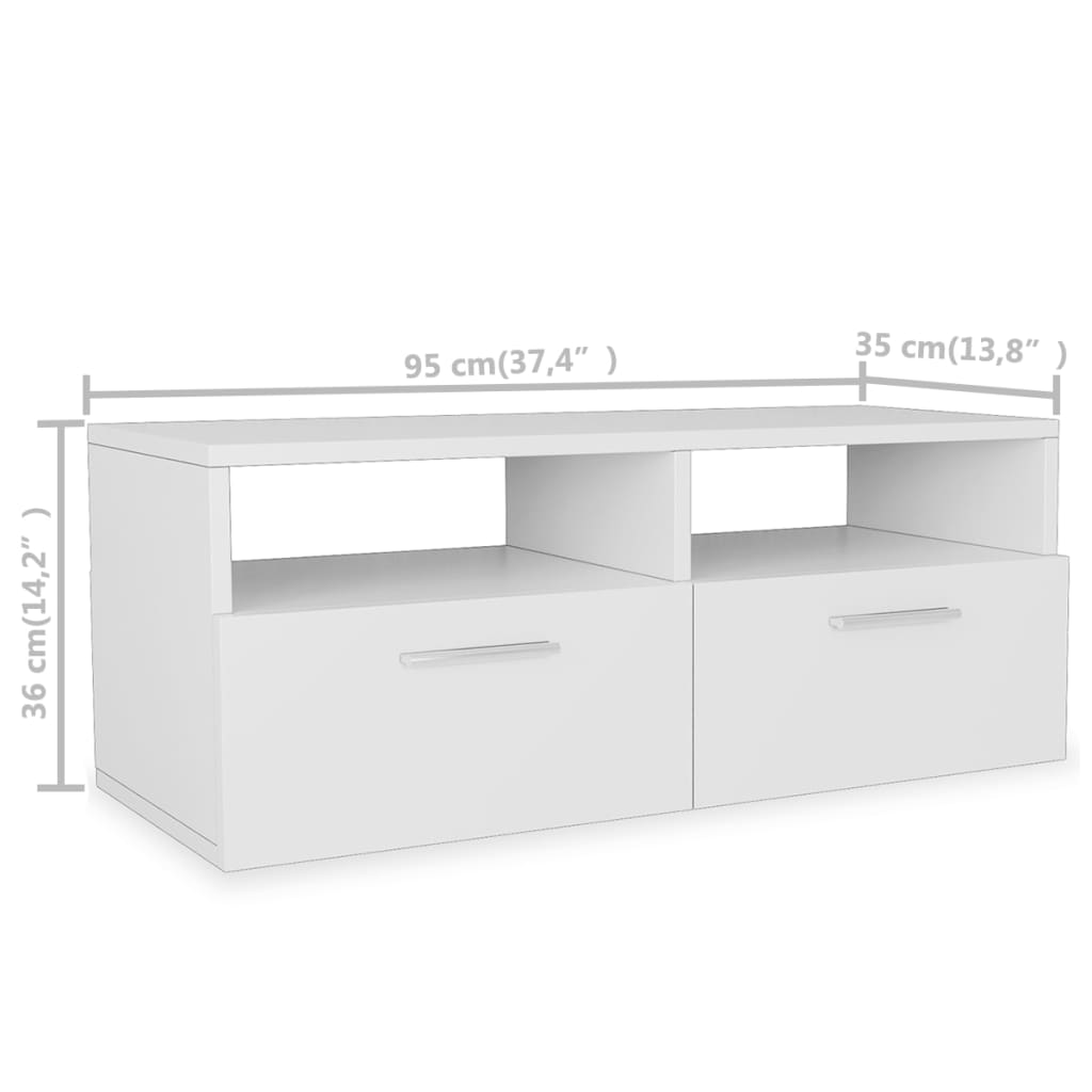 Tv-meubel 95x35x36 cm bewerkt hout eikenkleurig