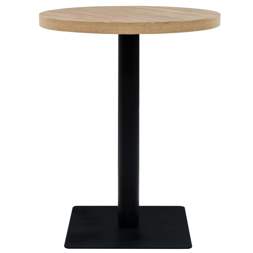 Bistrotafel rond 80x75 cm MDF en staal eikenkleur