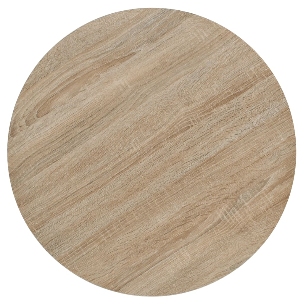 Bistrotafel rond 80x75 cm MDF en staal eikenkleur