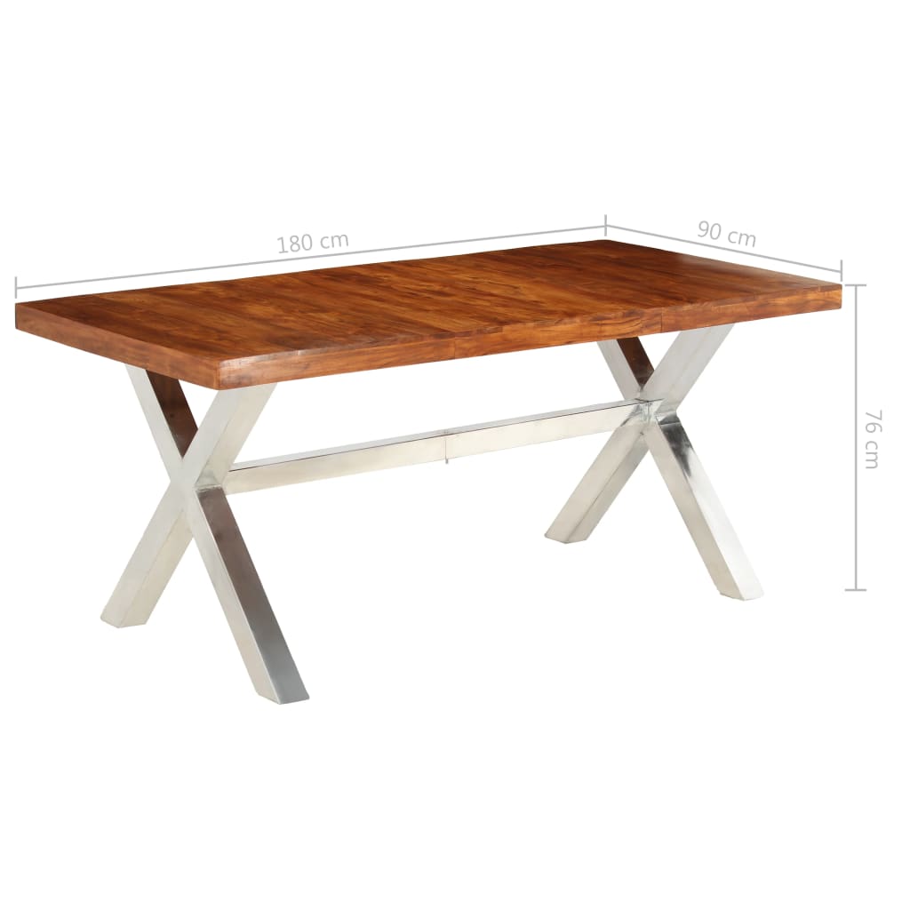 Eettafel 180x90x76 cm massief acacia- en mangohout