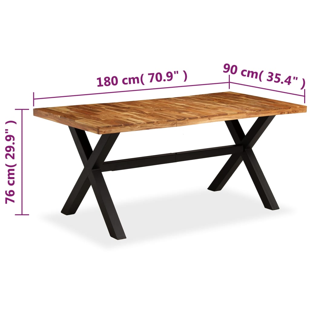 Eettafel 180x90x76 cm massief acacia- en mangohout