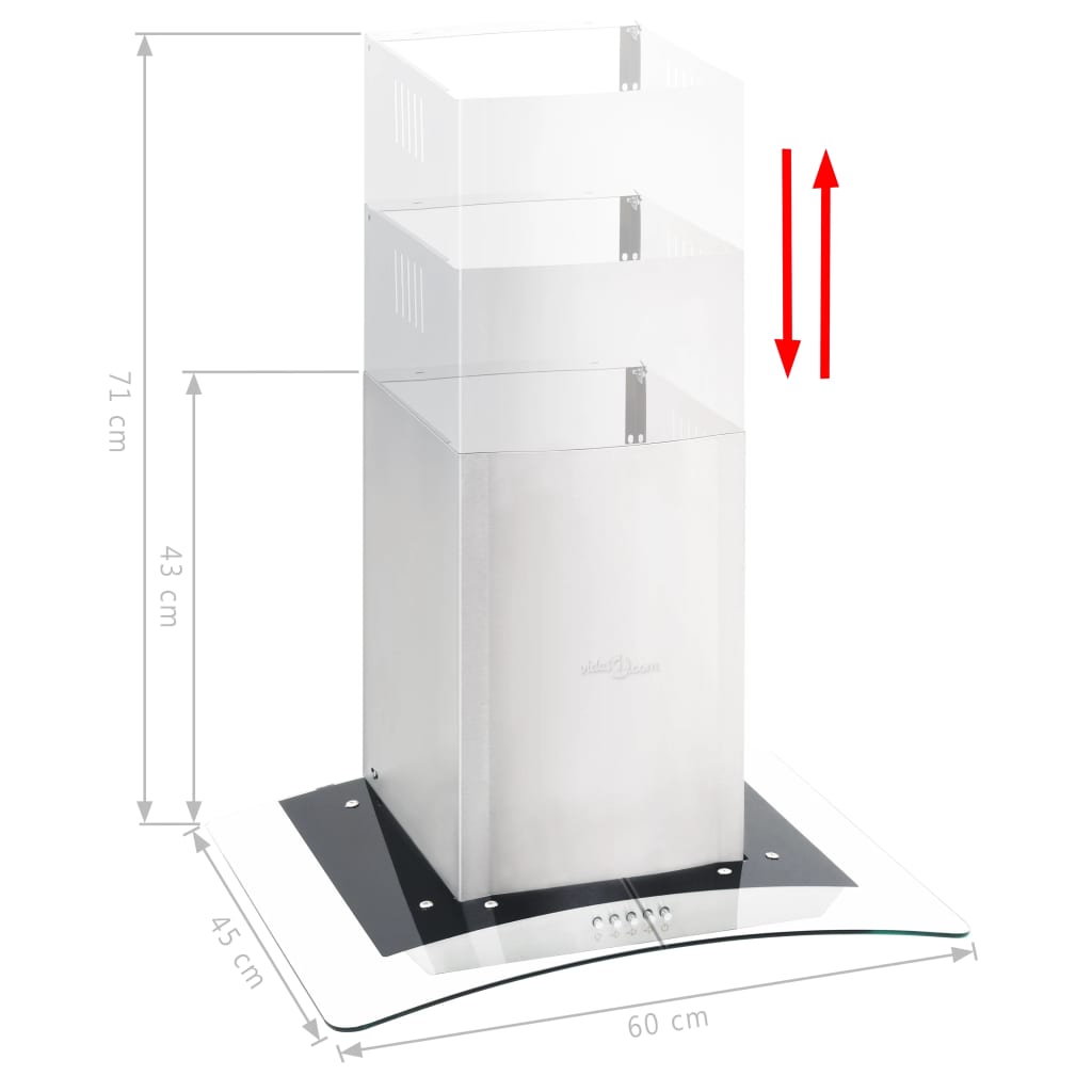 Wandafzuigkap 756 m³/u LED 60 cm roestvrij staal