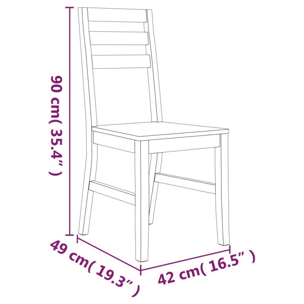 Eetkamerstoelen 6 st massief acaciahout