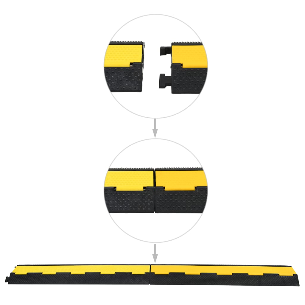 Kabelbeschermer drempel met 2 tunnels 100 cm rubber