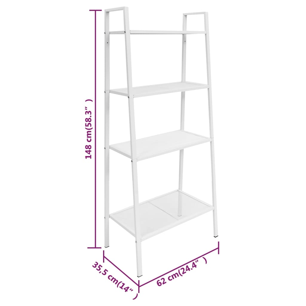 Ladder boekenkast 4 schappen metaal