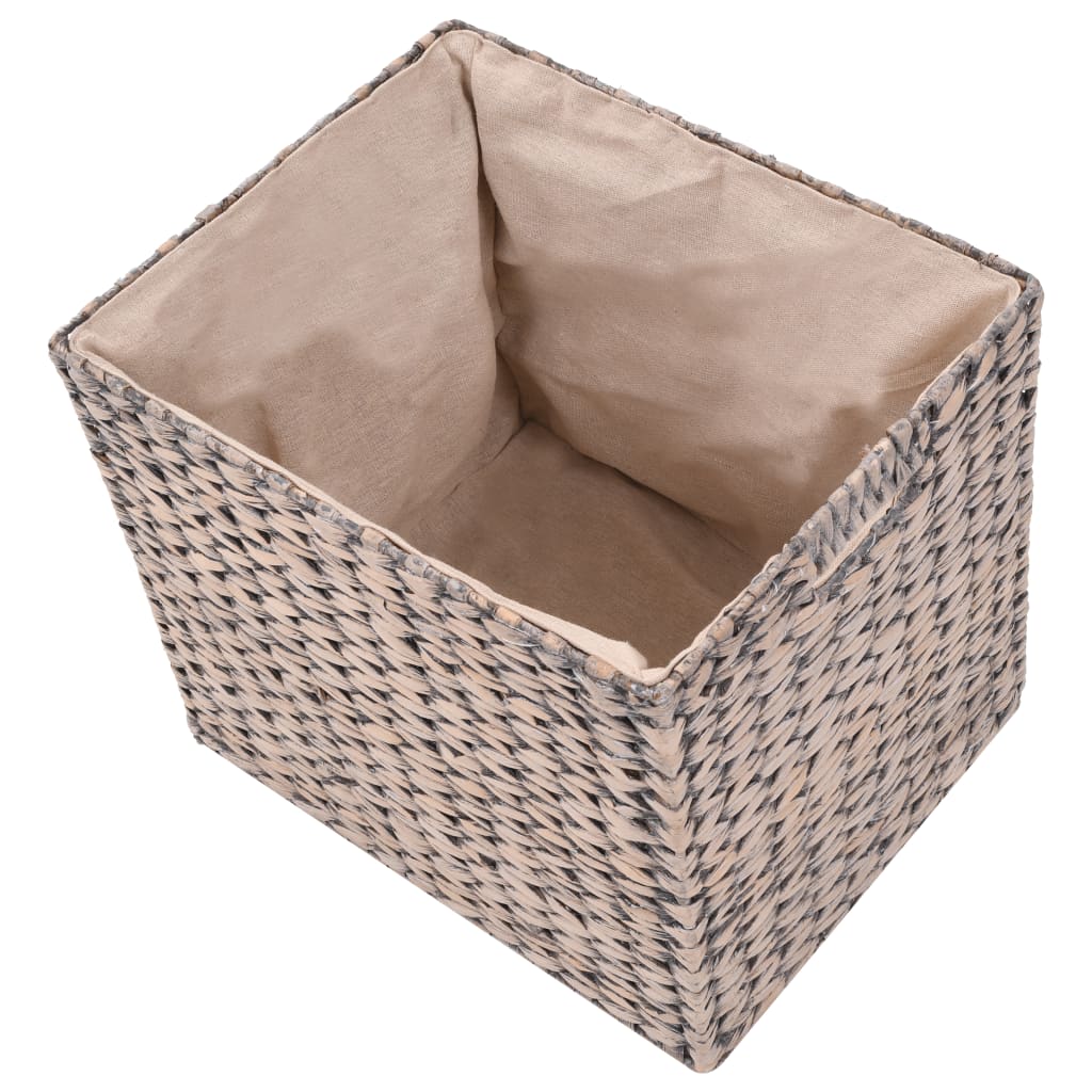 Bankje met 3 manden 105x40x42 cm zeegras bruin