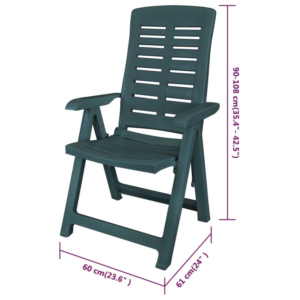 Tuinstoelen 4 st verstelbaar kunststof antracietkleurig